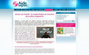 Aide soignant article sophrologie angers stress travail